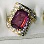 Amethyst With CZ Ring 18Gold Plated Size 5 Must See