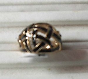Black Weave Ring 18Gold Plated Size 7