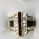 Brown with CZ stones  Ring 18Gold Plated Size 5