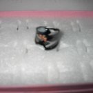 Black White   MURANO GLASS RING Size 8