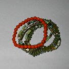 Green Color  5 Strand Stretch  Bracelet