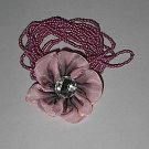 Removeable Flower Pink Seedbead Stretch Bracelet