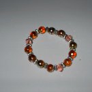 Red Metalic Glass Bead Stretch Bracelet