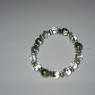 Clear  Metalic Glass Bead Stretch Bracelet