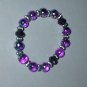 Purple Metalic Glass Bead Stretch Bracelet