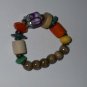 Wood Bead Purple Main Color Bead Stretch Bracelet