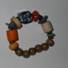 Wood Bead Black  Main Color Bead Stretch Bracelet