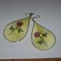 Yellow  String Art EARRINGS With Rose Design
