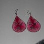 Pink  String Art EARRINGS With Rose Design