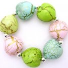 Green Blue Pink Stretch Bracelet