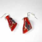Red And Black Lampwork Glass EARRINGS