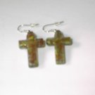 Cross Lampwork Glass EARRINGS