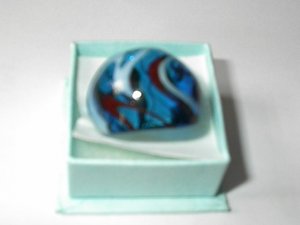 Deep Blue MURANO GLASS RING Size 8