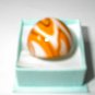 Orange White  MURANO GLASS RING Size 8