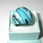 Light Blue Red MURANO GLASS RING Size 8