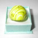 Yellow Black MURANO GLASS RING Size 8 1/2