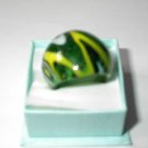 Green Yellow  MURANO GLASS RING Size 8 1/2