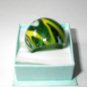Green Yellow  MURANO GLASS RING Size 8 1/2