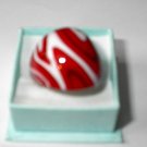 Red White  MURANO GLASS RING Size 6