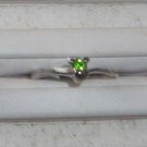 Green Petite Stone Stainless Steel Ring 6.5 New