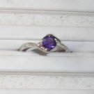Purple Petite Stone Stainless Steel Ring 6 New