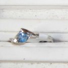 Light Blue Petite Stone Stainless Steel Ring 6 New