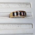 Black And Clear Stone Ring 5 New