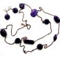 Purple Ceramic 42 Inch NECKLACE SET