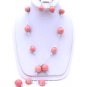 Pink Ceramic 26 Inch NECKLACE SET