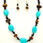 TURQUOISE STONE 20 Inch Necklace Set With Earrings