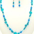 TURQUOISE Mix 36 Inch Necklace Set With Earrings