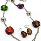 Color Mix 30 Inch Necklace Set With Earrings