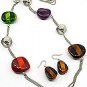 Color Mix 30 Inch Necklace Set With Earrings