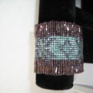 Brown Teal Seed Bead Stretch Bracelet