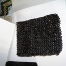 Black Bead Wide Stretch Bracelet