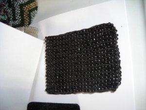 Black Bead Wide Stretch Bracelet