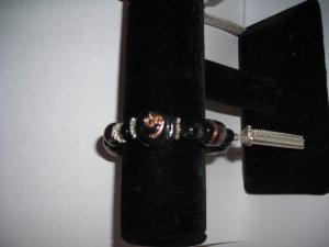 Black Glass Bead Stretch Bracelet