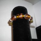 Tan  Glass Bead Stretch Bracelet