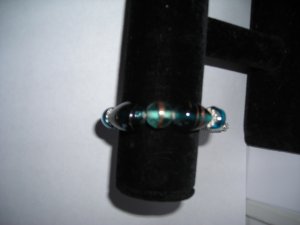 Teal Glass Bead Stretch Bracelet