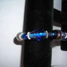 Blue Glass Bead Stretch Bracelet