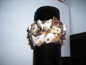 Brown Shell Bead Stretch Bracelet
