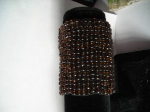 Topaz Color Bead Wide Stretch Bracelet