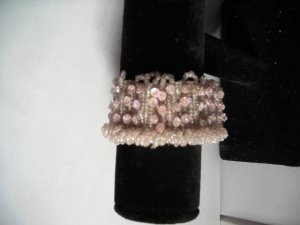 Light Pink Sequien Bead  Band Stretch Bracelet