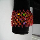 Red Sequien Bead  Band Stretch Bracelet