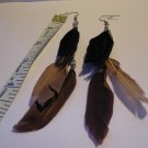 Black and Browns 3 Inch Feather EARRINGS