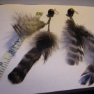 Black and Gray7 Inch Feather EARRINGS