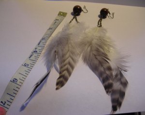 White 7 Inch Feather EARRINGS