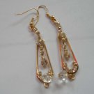 Gold Color Long Dangle CZ  EARRINGS