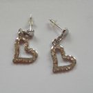 Silver Color Heart CZ  EARRINGS