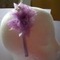 Lavender Satin Headband With Tulle Flower